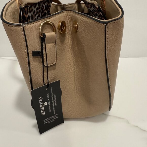 K. Carroll Crossbody Top Handle Convertible Purse RFID Bone Animal Print Lining - Picture 7 of 13